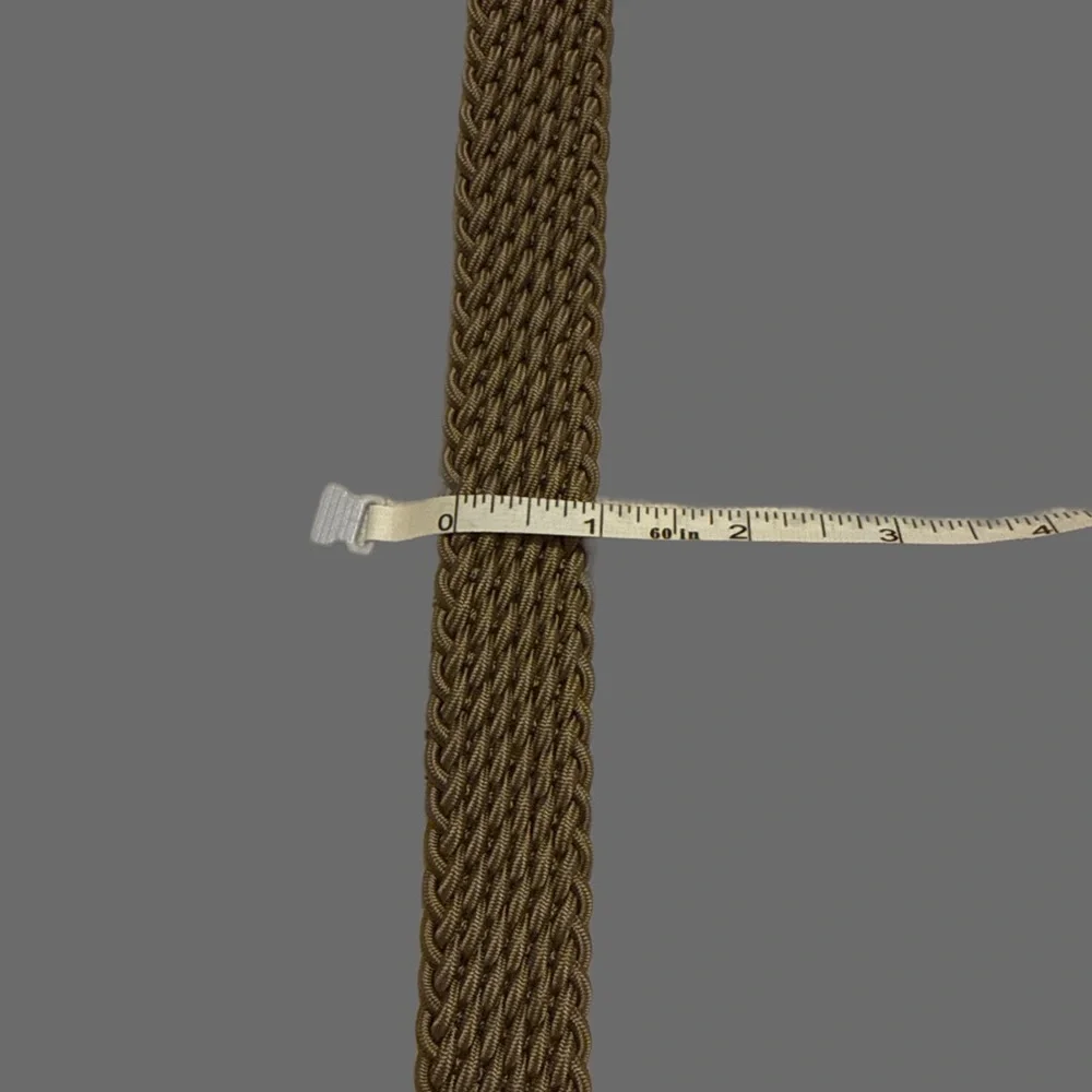 Brighton Tan Braided Elastic Belt with Gold-Tone Buckle